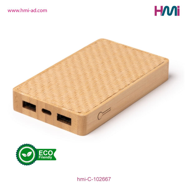 Bamboo Power Bank 67 | Promotional Power Bank 67 with branding in Germany | Power bank 67 with logo in Germany | hmi-C-102667-05
