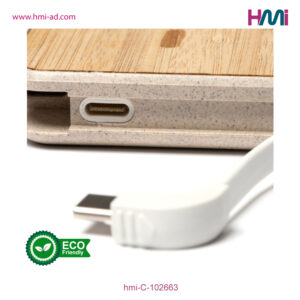 Promotional Power Bank 63 | Promotional Bamboo power bank in Germany | Promotional Bamboo Power Bank with logo in Germany | hmi-C-102663-05