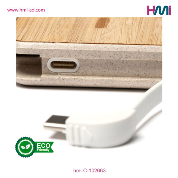 Promotional Power Bank 63 | Promotional Bamboo power bank in Germany | Promotional Bamboo Power Bank with logo in Germany | hmi-C-102663-05