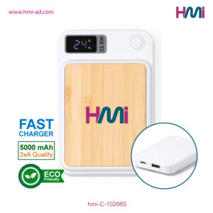 Bamboo Power Bank 65 | Promotional Power Bank with logo in Germany | Promotional high quality Power-bank with branding | hmi-C-102665-02