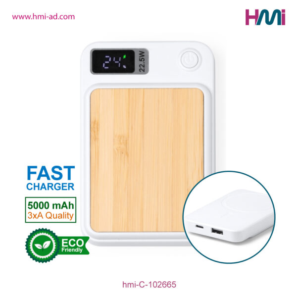 Bamboo Power Bank 65 | Promotional Power Bank with logo in Germany | Promotional high quality Power-bank with branding | hmi-C-102665