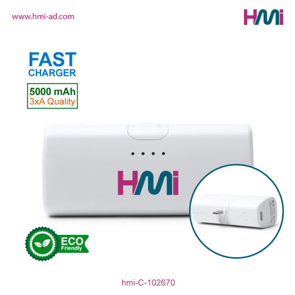 Promotional Power Bank 70 | Promotional mini Power Bank with logo in Germany | Promotional Power Bank with branding in Germany | hmi-C-102670-02