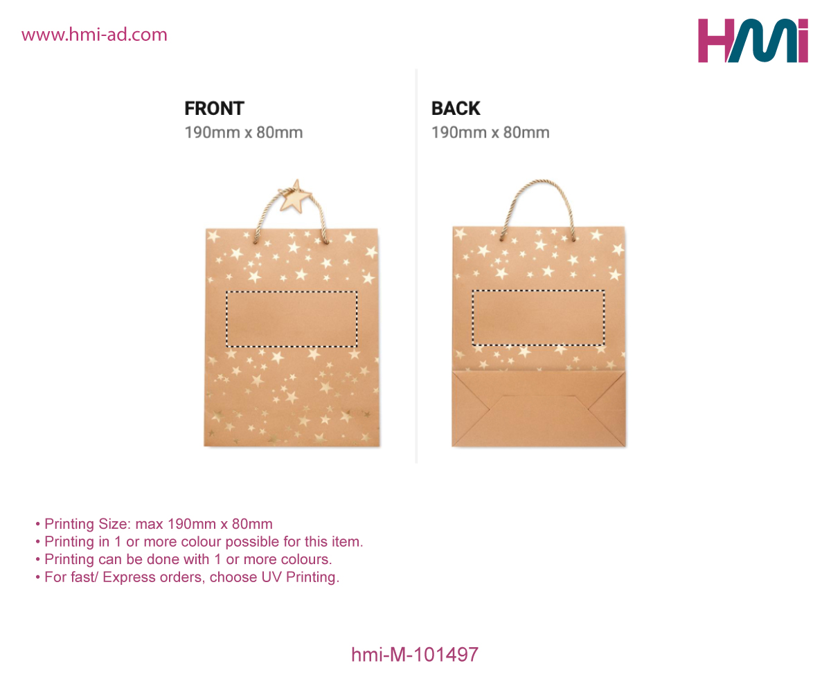 Christmas Paper Bag 97 | Promotional Christmas Products with logo in Germany | Promotional Paper Bag with logo in Germany | HMi GmbH | hmi-ad | hmi-M-101497- Printing Details