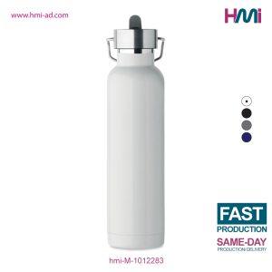 Double wall Bottle with straw | Promotional Stainless Steel Bottle with logo in Germany | HMi GmbH | hmi-ad | hmi-M-1012283