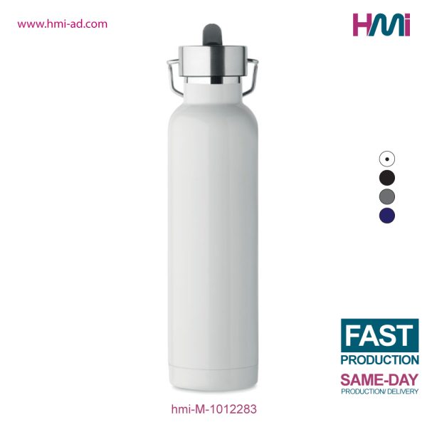 Double wall Bottle with straw | Promotional Stainless Steel Bottle with logo in Germany | HMi GmbH | hmi-ad | hmi-M-1012283