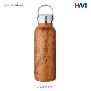 Wood Effect Vacuum Insulated Stainless Steel Bottle | Promotional Wooden Double wall bottle | Promotional Drinkware in Germany | HMi GmbH | hmi-ad | hmi-M-1016931-03