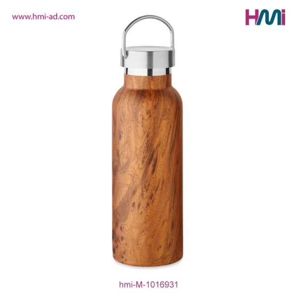 Wood Effect Vacuum Insulated Stainless Steel Bottle | Promotional Wooden Double wall bottle | Promotional Drinkware in Germany | HMi GmbH | hmi-ad | hmi-M-1016931-03