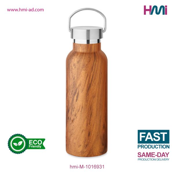 Wood Effect Vacuum Insulated Stainless Steel Bottle | Promotional Wooden Double wall bottle | Promotional Drinkware in Germany | HMi GmbH | hmi-ad | hmi-M-1016931