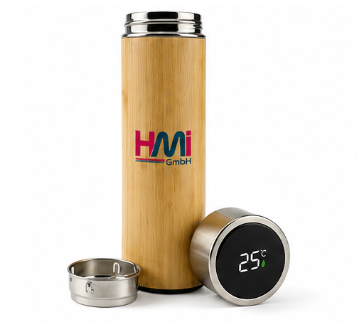 Promotional Eco-Friendly Bamboo Flask with custom logo | Eco-friendly Drinkwares with logo | hmi-ad