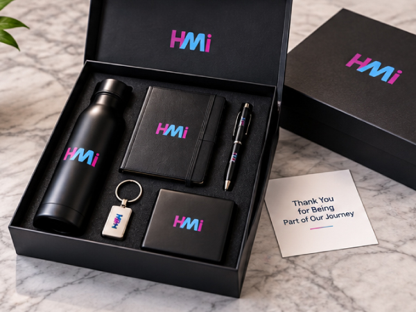 Premium Client Kit with branded promotional products in Germany
