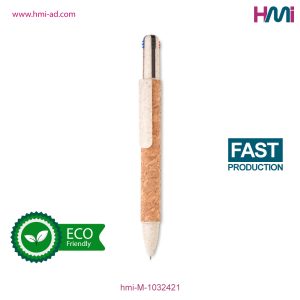 Promotional 4-Colours Cork Ball Pen with branding in Germany | Promotional Eco-Friendly Ball Pen in Germany | hmi-M-1032421 | Image 01