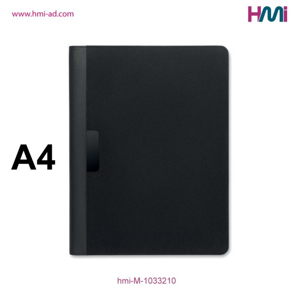 Promotional A4 PU Portfolio 10 Black colour | Black Portfolio with Branding in Germany | hmi-M-1033210 | Image 01