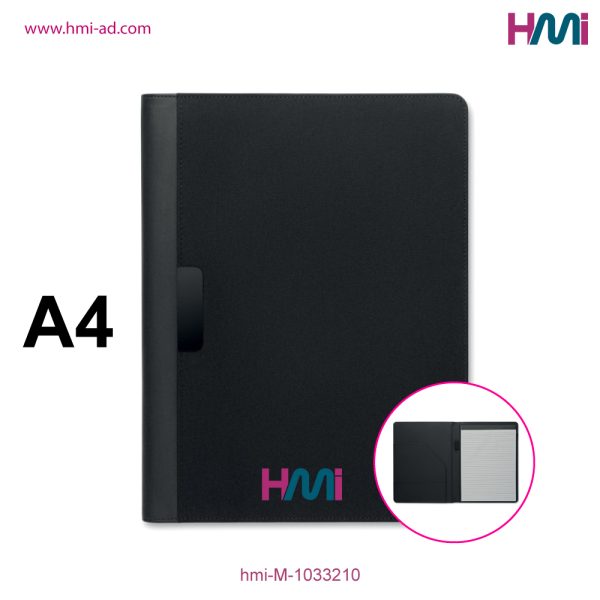 Promotional A4 PU Portfolio 10 Black colour | Black Portfolio with Branding in Germany | hmi-M-1033210 | Image 02