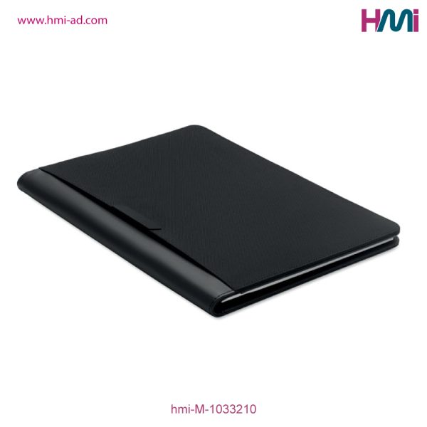 Promotional A4 PU Portfolio 10 Black colour | Black Portfolio with Branding in Germany | hmi-M-1033210 | Image 03