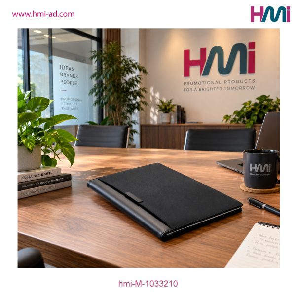 Promotional A4 PU Portfolio 10 Black colour | Black Portfolio with Branding in Germany | hmi-M-1033210 | Image 07