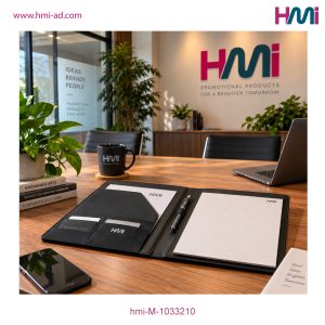 Promotional A4 PU Portfolio 10 Black colour | Black Portfolio with Branding in Germany | hmi-M-1033210 | Image 08