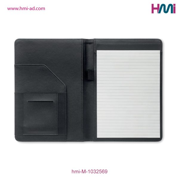 Promotional A5 RPET Portfolio with logo branding | Promotional Black Portfolio Germany | hmi-M-1032569 | Image 04