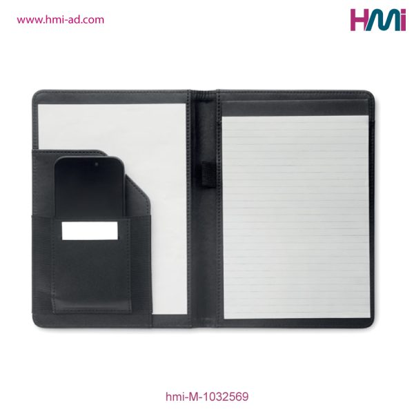 Promotional A5 RPET Portfolio with logo branding | Promotional Black Portfolio Germany | hmi-M-1032569 | Image 05