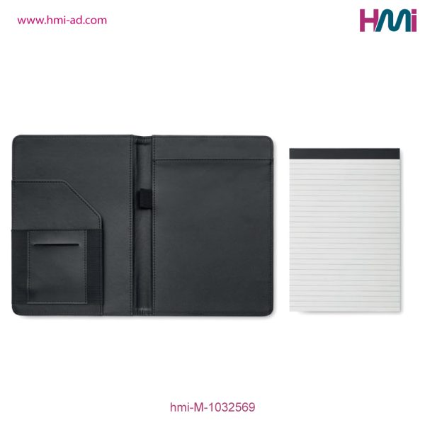 Promotional A5 RPET Portfolio with logo branding | Promotional Black Portfolio Germany | hmi-M-1032569 | Image 06