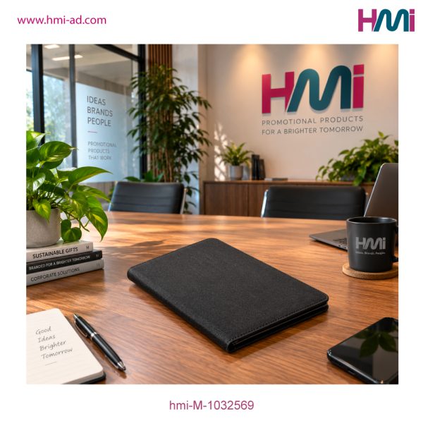 Promotional A5 RPET Portfolio with logo branding | Promotional Black Portfolio Germany | hmi-M-1032569 | Image 08