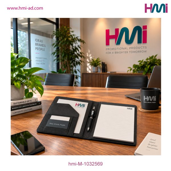 Promotional A5 RPET Portfolio with logo branding | Promotional Black Portfolio Germany | hmi-M-1032569 | Image 09