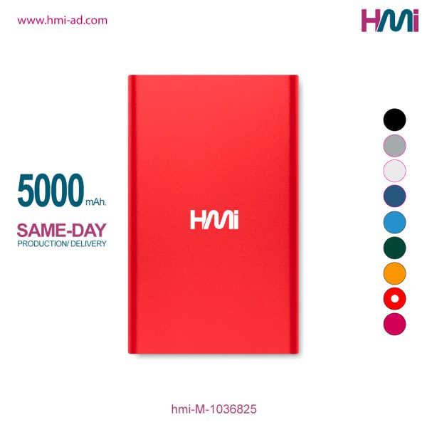 Promotional Aluminium 5000 mAh Powerbank with branding in Germany | Promotional Power Bank with Logo printing in Germany | hmi-M-1036825 | Image 02