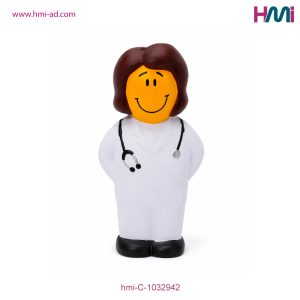 Promotional Anti-Stress Female Doctor Toy | Anti-Stress Doctor with branding in Germany | hmi-C-1032942 | Image 01