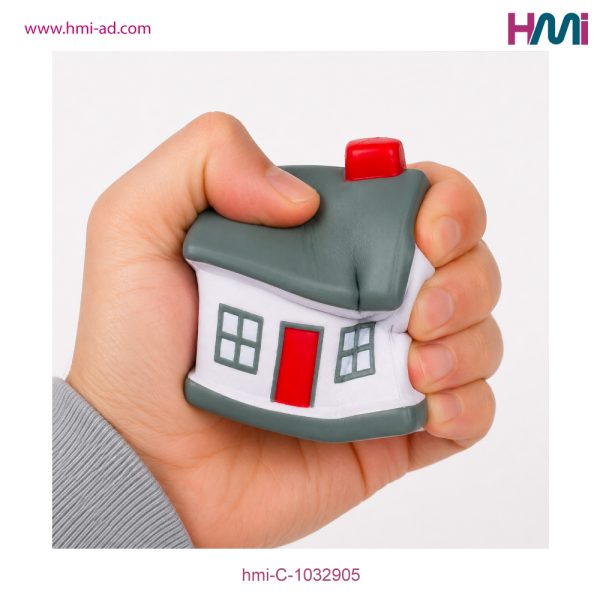 Promotional Anti-Stress House shape with branding | Promotional Anti-Stress toy in Germany | hmi-C-1032905 | Image 05