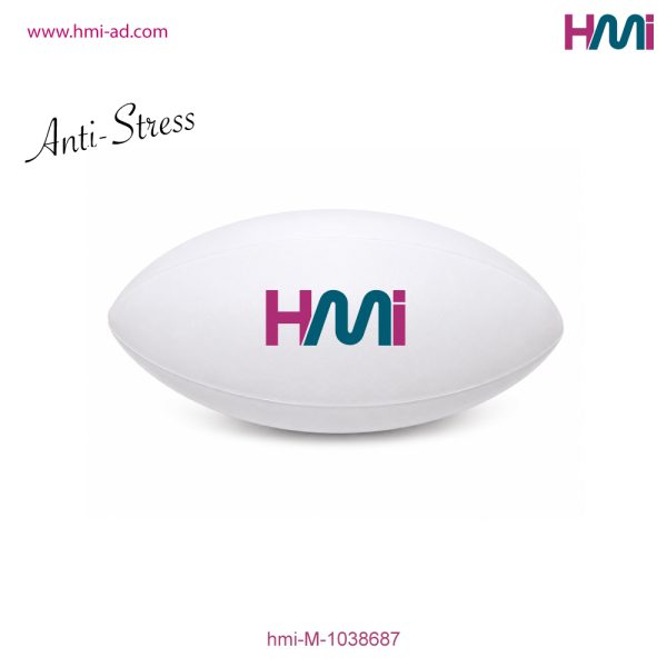 Promotional Anti-Stress Rugby Ball with branding | Promotional Anti-Stress Ball with custom Logo | hmi-M-1038687 | Image 02