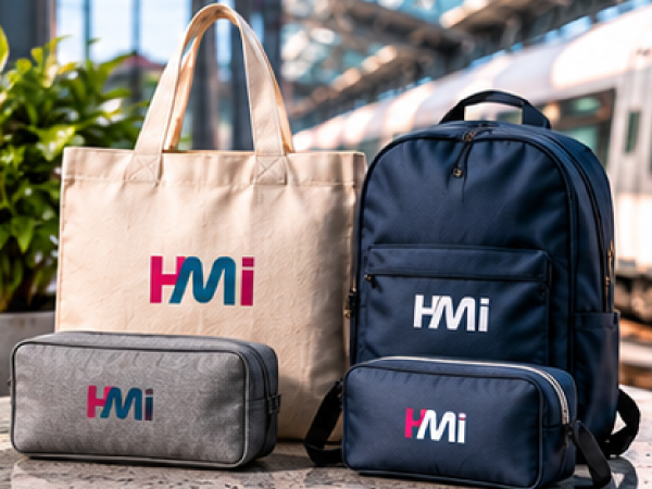 Promotional bags and travel merchandise with logo for railway companies in Germany