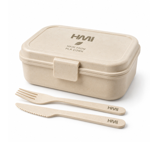 Promotional PLA Corn Lunchbox with logo branding in Germany | Promotional Eco-Friendly merchandise in Germany | hmi-ad