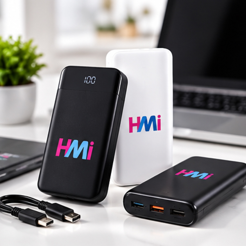 Branded promotional power banks with custom logo in Germany
