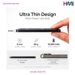 Promotional Powerbank with branding in Germany | Promotional Ultra Thin Wireless Powerbank with custom Logo Germany | hmi-M-1033178 | Image 06