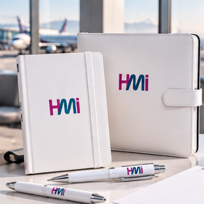 Promotional notebooks and office essentials for aviation companies in Germany