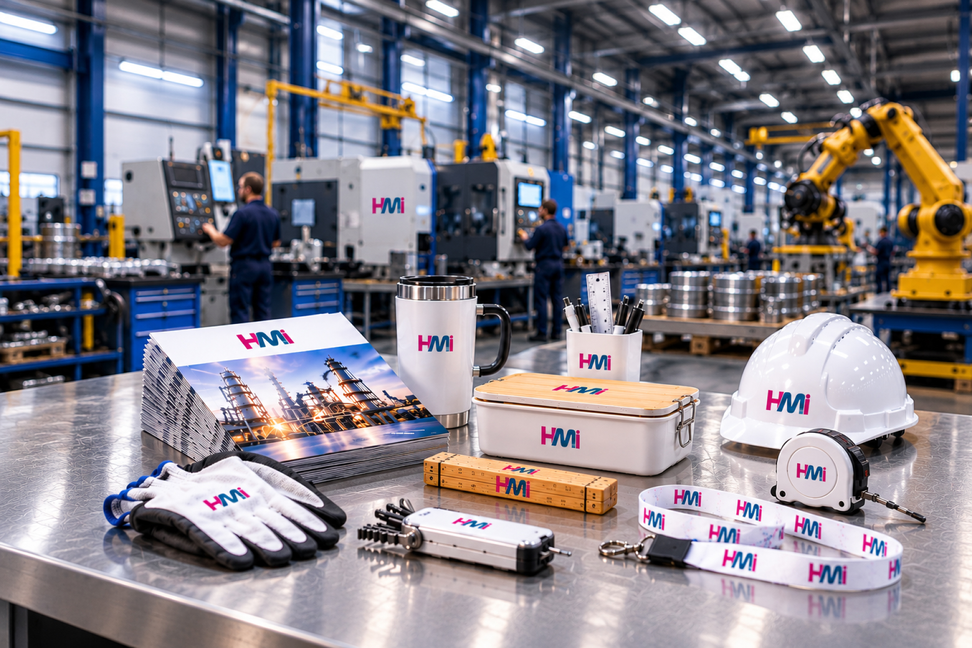 Promotional products for industrial companies in Germany with branded industrial merchandise by HMi