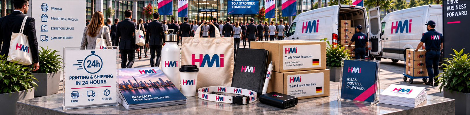 Promotional Products in Germany | Banner for hmi-ad | Promotional Merchandise with branding Germany