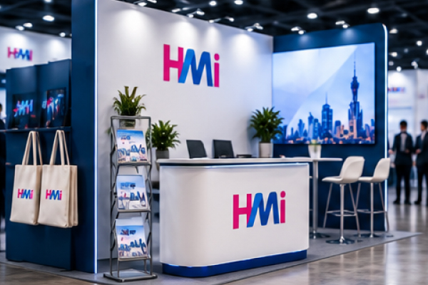 Trade show exhibition giveaways with custom HMi branding in Germany
