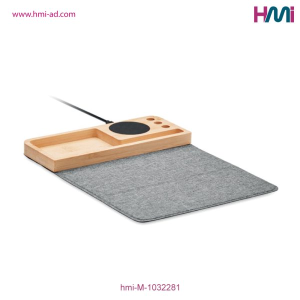 Promotional Wireless Charger Bamboo Mouse Pad with branding in Germany | Promotional Bamboo Mouse Mat with custom Logo in Germany | hmi-M-1032281 | Image 03
