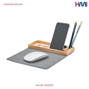 Promotional Wireless Charger Bamboo Mouse Pad with branding in Germany | Promotional Bamboo Mouse Mat with custom Logo in Germany | hmi-M-1032281 | Image 04