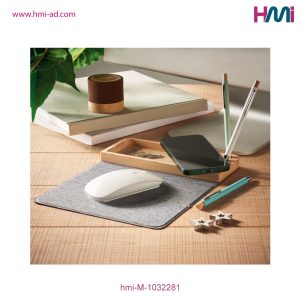 Promotional Wireless Charger Bamboo Mouse Pad with branding in Germany | Promotional Bamboo Mouse Mat with custom Logo in Germany | hmi-M-1032281 | Image 06