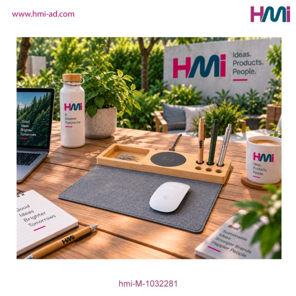 Promotional Wireless Charger Bamboo Mouse Pad with branding in Germany | Promotional Bamboo Mouse Mat with custom Logo in Germany | hmi-M-1032281 | Image 12
