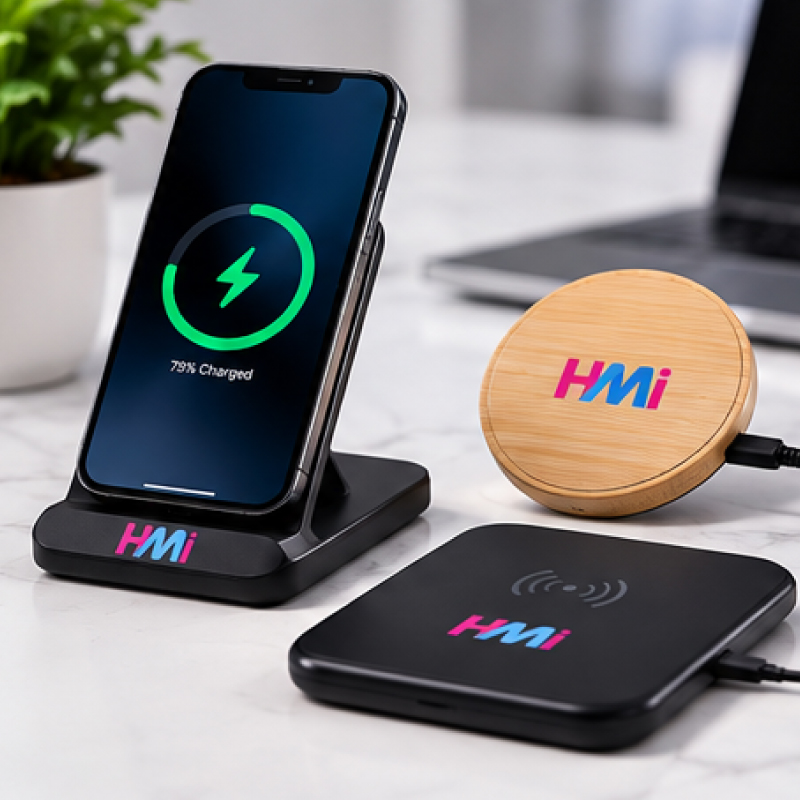 Branded promotional wireless chargers with custom logo in Germany
