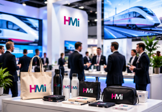 Promotional products for railway companies at trade shows and exhibitions in Germany