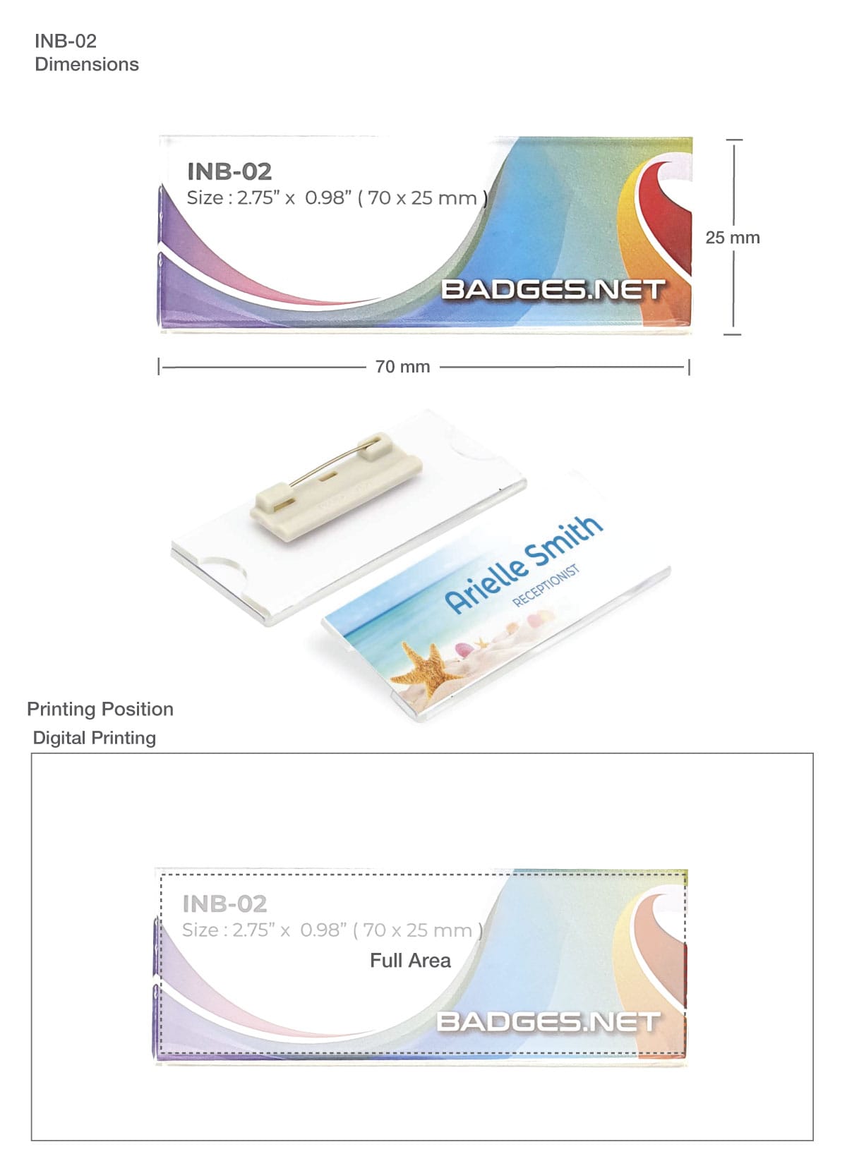 Acrylic Badge Print Details