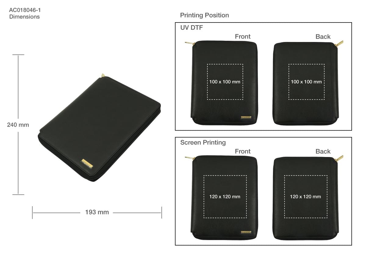 CROSS Zip Folder with Pen Gift Sets Printing Details CROSS Zip Folder with Pen Gift Sets Printing Details