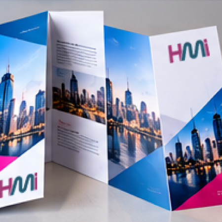 Folded brochure printing with bi-fold and tri-fold options
