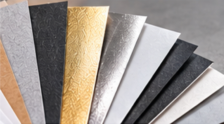 Printed leaflet paper samples and premium finishes