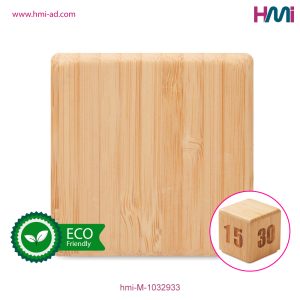 Promotional Bamboo Timer with logo branding in Germany | Promotional Bamboo twist Timer with Logo in Germany | HMi | hmi-ad