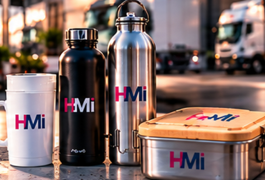 Promotional drinkware and lunch boxes for transport companies
