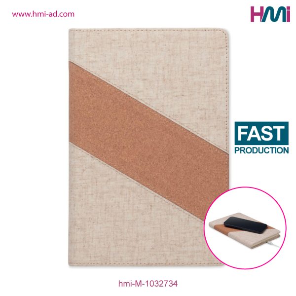 Promotional Notebook with Wireless Charging | Promotional Eco-Friendly Notebook with custom logo | HMi | hmi-ad